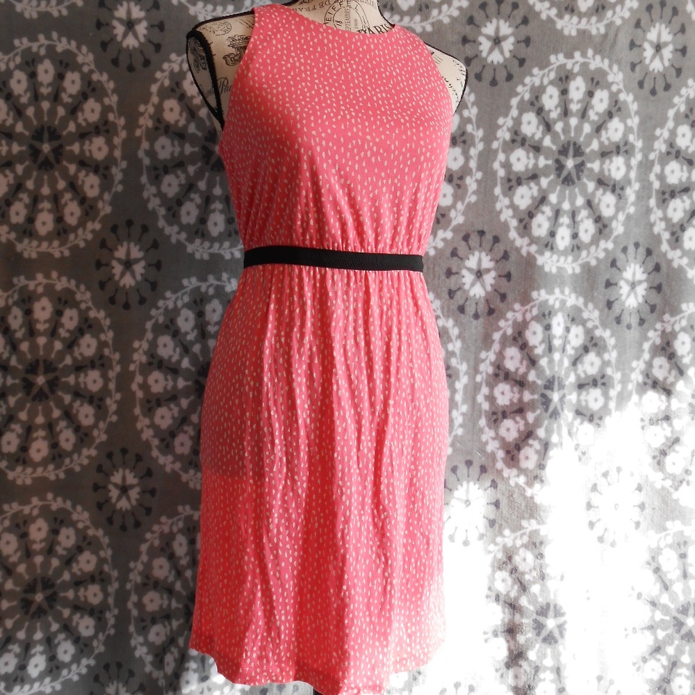 EUC LOFT Petite Pink Printed Tank Dress S